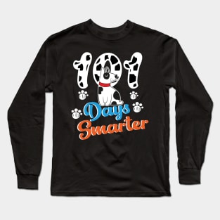 101 Days Smarter 101st Day School Dalmatian Dog Teacher Kids Long Sleeve T-Shirt